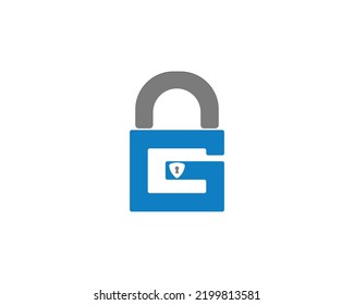 Letter G lock and Security Logo design concept. Creative Protection, lock and Security Vector Illustration on White Background.