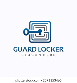 Letter G locker logo design template. Safe storage service concept. Creative vector symbol.