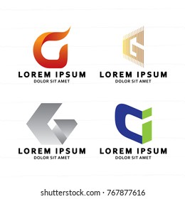 letter G logo 01 set with variation shape