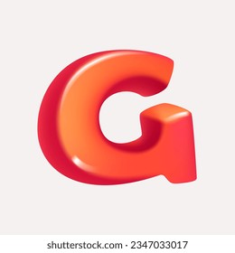 Logo de la letra G 3D representado en estilo cúbico de dibujos animados. Ilustración de vector cúbico. Formas isométricas imposibles. Perfecto para banner futurista, marca de ilusión óptica, etiquetas para niños, afiches de cumpleaños bonitos.