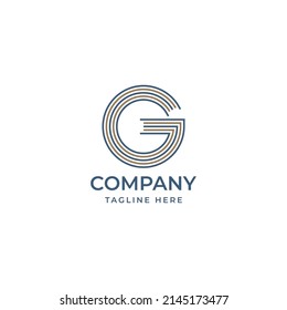 abstraktes Logo des Buchstaben G, minimalistisches Logo-Design