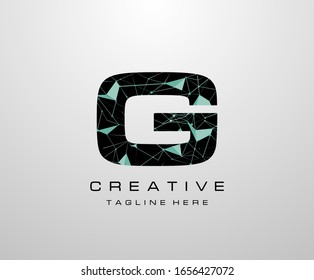 Buchstabe G Logo. Abstrakte Technologie G-Buchstaben-Design, bestehend aus dem Logo der verschiedenen Geometriekette