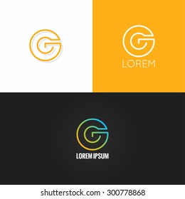 letter G logo alphabet design icon set background