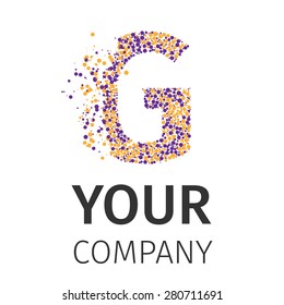 Letter G logo. Alphabet particles logotype vector design. Excellent vector illustration, EPS 10