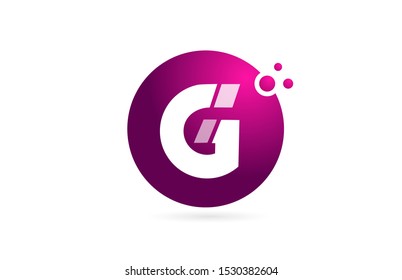 letter G logo alphabet sphere for company logo icon design in pink and white. Suitable for a corporate or business design