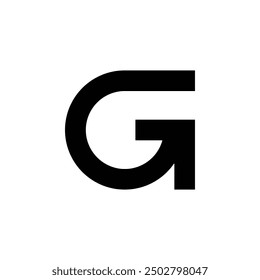 Logotipo de la letra G con flecha, diseño plano limpio y moderno. Plantilla de diseño de logotipo. 