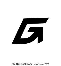 Letter G logo with arrow, clean and modern flat design. Logo design template.