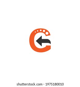 Letter G logo with arrow icon design vector template