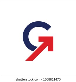 Letter G Logo. Arrow Symbol. Icon Vector Eps 10.