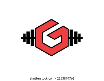 Letter G Logo Barbell Fitness Gym Stock Vector (Royalty Free ...