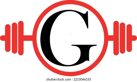  Letter G Logo With barbell. Fitness Gym logo. fitness vector logo design for gym and fitness.