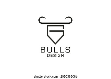 Letter G logo, Bull logo,head bull logo, monogram Logo Design Template