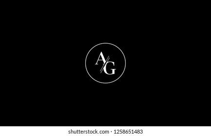 LETTER A AND G LOGO WITH CIRCLE FRAME FOR LOGO DESIGN OR ILLUSTRATION USE