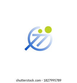 letter g logo from circle with two human figures inside