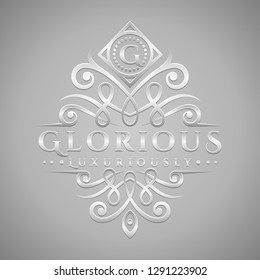 Letter G Logo - Classic & Luxurious Silver Embossed Style Logo