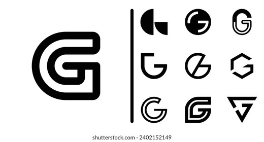 Letter G logo collection. Premium Vector
