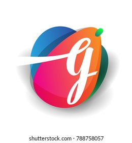 Letter G logo with colorful splash background, letter combination logo design for creative industry, web, business and company.
