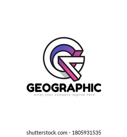 Letter G logo concept with 3D style combined with magenta and blue gradations