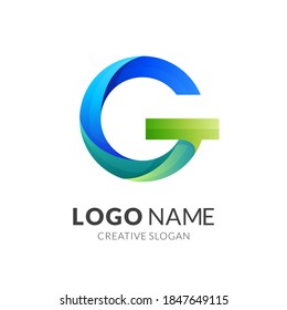 concepto del logotipo de letra G con un estilo de color 3d