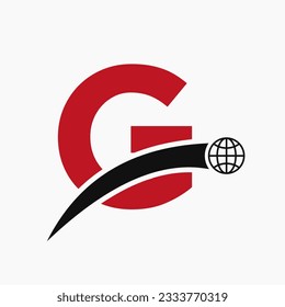 Logo-Konzept des Buchstaben G mit Vectorvorlage für globale Symbole