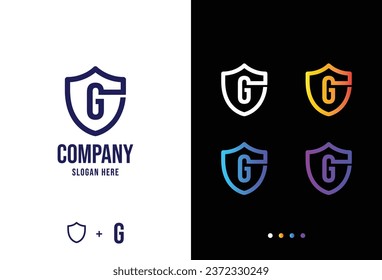 Letter g logo concept, secure g logotype in various forms