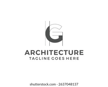 letter G logo, creative architecture design, vector illustration, isolated on transparent background 