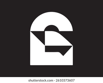 	Letter G logo design in black and white with geometric envelope shape for business use