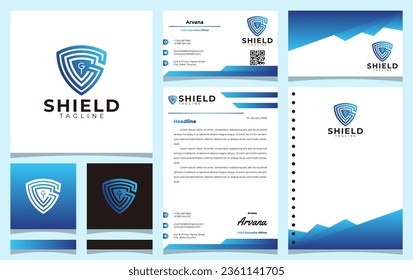 letra g con el concepto de diseño del logotipo・・formando un escudo