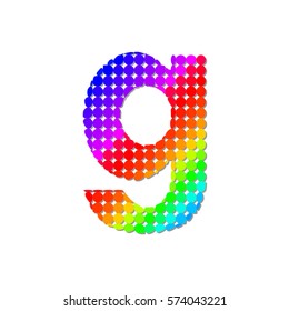 Letter G Logo Design Concept in Colorful Dots Pattern Fill 
