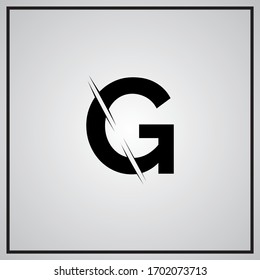 letter G logo design with a creative cut , vector