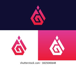 Letter G I logo design. creative minimal monochrome monogram symbol. Universal elegant vector emblem. Premium business logotype. Graphic alphabet symbol for corporate identity