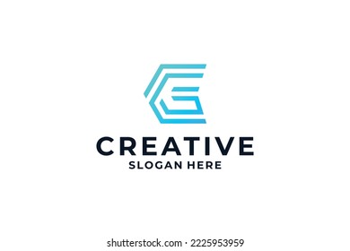 Diseño del logotipo de la letra G con concepto de combinación creativa.