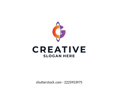 Diseño del logotipo de la letra G con concepto de combinación creativa.