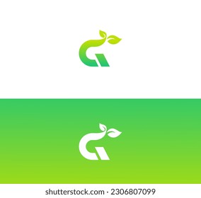 Letter G logo design. Creative Initial letter G logo. Green ECO, Leaf G letter logo, Letter G business, Print