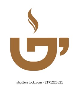 Letter G Logo Design Designed In The Shape Of A Coffee Cup