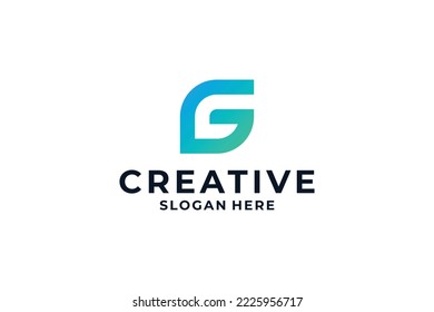 letter G logo design with dot, connection and digital concept.