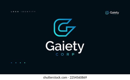 Letter G Logo Design Element Modern Shape with Blue Gradient Color