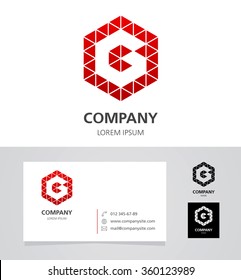 Letter G - Logo Design Element with Business Card - illustration
Vector Logotype Template 
