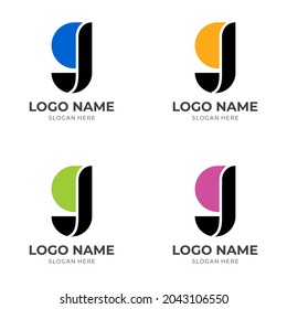 letter g logo design with flat colorful style