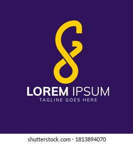 Logo-Design für Buchstaben g, Logo-Design für GO oder OG, modernes Logo-Design