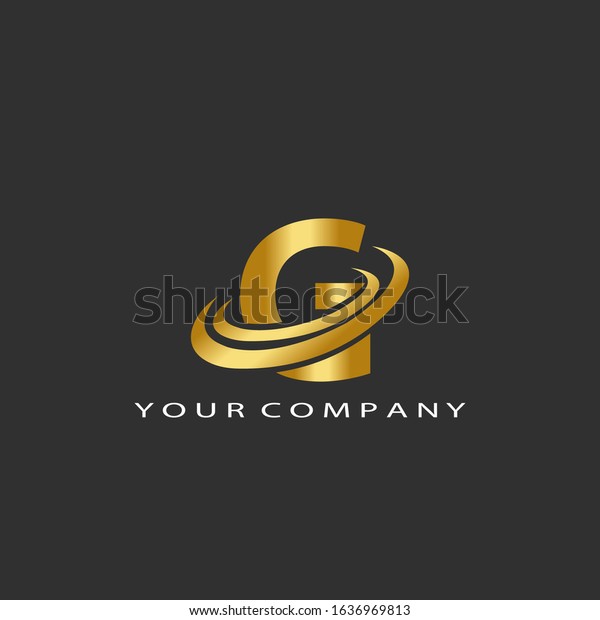 Letter G Logo Design Gold Circle Stock Vector Royalty Free