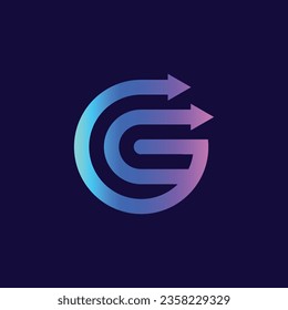 letter G logo design Gradient Blue Purple tech logo icon