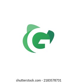 Letter G Logo Design in Green Bubbles