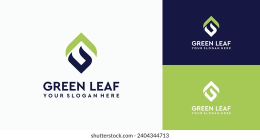 Letter G logo design in leaf shape