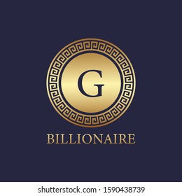 letter G logo design, luxury golden vector design, icon design template elements