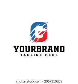 Letter G Logo Design With Red Claw Scratch Vector Illustration