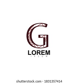 Letter G. Logo Design with Scribbled Red Colored Lines. Logo Design For Letter G. Sketch Effect logo Design for Alphabet  letter G.