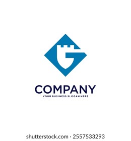 letter g logo design with shield
