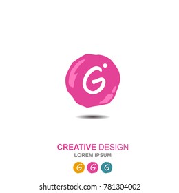 letter g, g logo, g logo design. simple word type logo. suitable for businesses in the field of children and young women. round background that resembles gel for creative design. abstract. vector