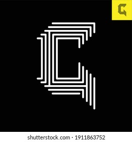 Diseño del logotipo de la letra G al estilo de arte de las franjas. Logotipo vectorial monograma en Eps 8.